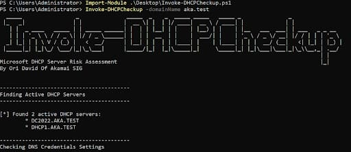  Identifying a DHCP server installed on a DC using Invoke-DHCPCheckup
