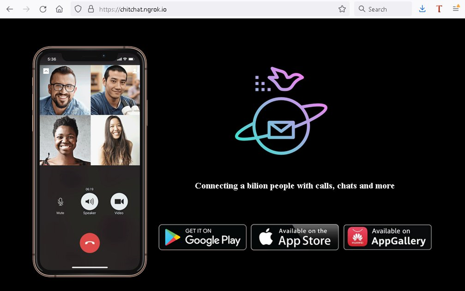 ChitChat uygulamasının dağıtım web sitesi