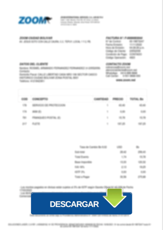 Decoy document impersonating a file from the Venezuelan company Zoom