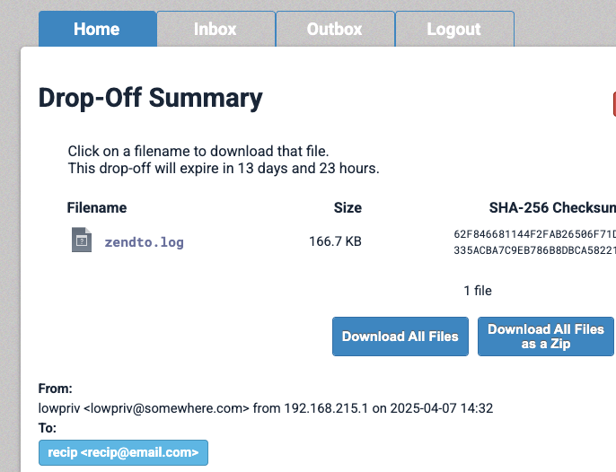Drop-off Summary