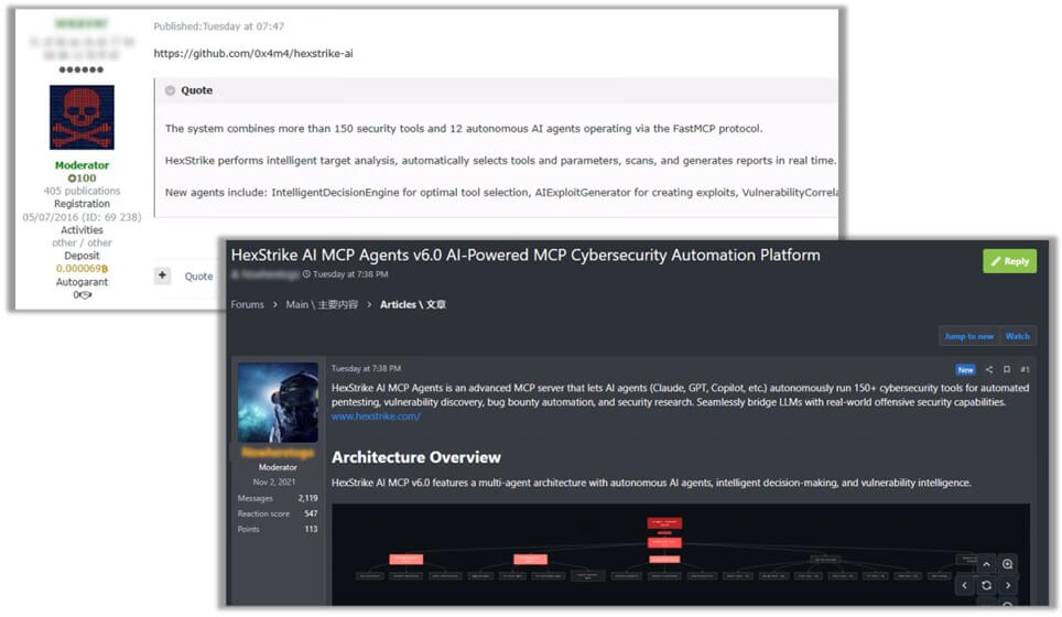 Hexstrike AI'yı tartışan karanlık web yayınları, yayınlanmasından kısa bir süre sonra