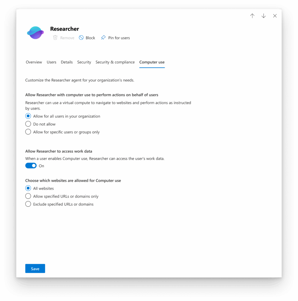 Microsoft Introduces Researcher in Microsoft 365 Copilot, a Secure Virtual Assistant for Your Computer 6 Admin Controls