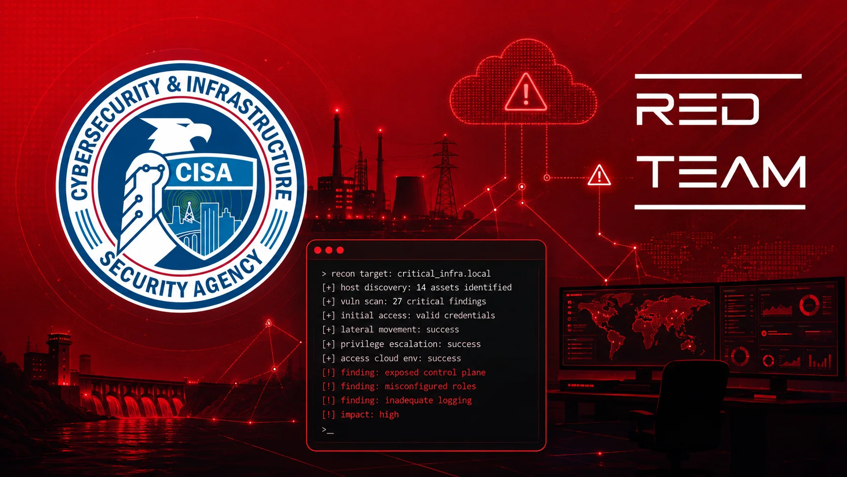 Червеният екип на CISA проби критична инфраструктура, разкривайки пропуски в SOC и сигурността на облака